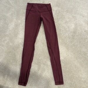 Maroon Lululemon full length leggings